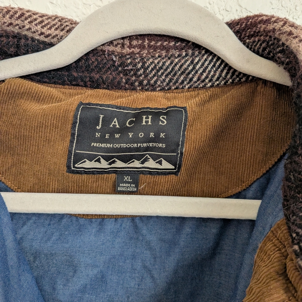 Jachs Men's Tan and Brown Plaid Shirt Jacket - Picture 8 of 13